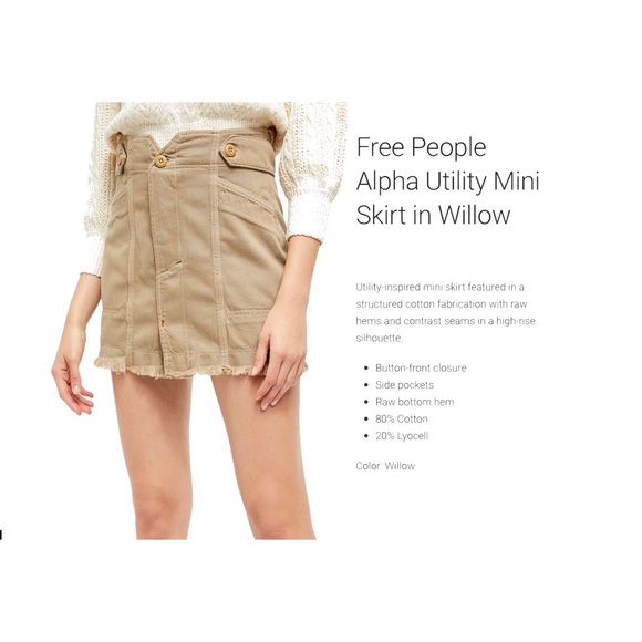 Free People High Waisted Mini Skirt Utility 8 - Picture 2 of 12